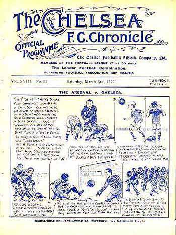 programme cover for Chelsea v Cardiff City, Saturday, 3rd Mar 1923