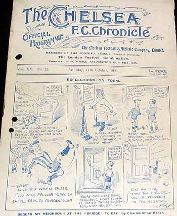programme cover for Chelsea v Fulham, 11th Oct 1924