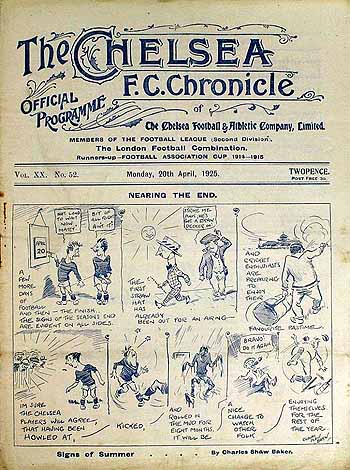 programme cover for Chelsea v South Shields, 20th Apr 1925