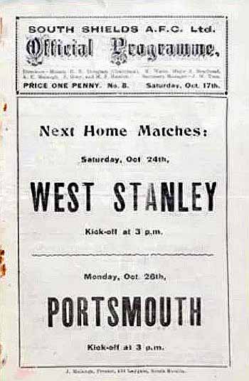 programme cover for South Shields v Chelsea, 17th Oct 1925