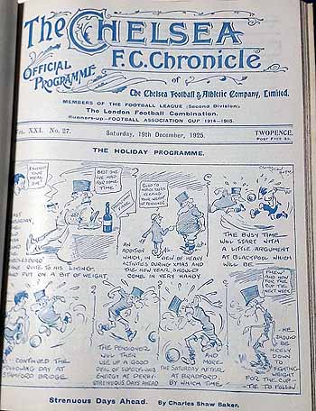 programme cover for Chelsea v Portsmouth, 19th Dec 1925