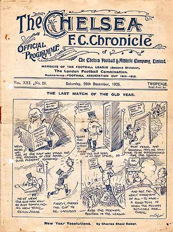 programme cover for Chelsea v Blackpool, 26th Dec 1925