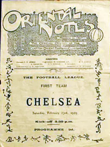 programme cover for Clapton Orient v Chelsea, 23rd Feb 1929