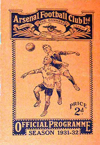programme cover for Arsenal v Chelsea, Saturday, 2nd Apr 1932