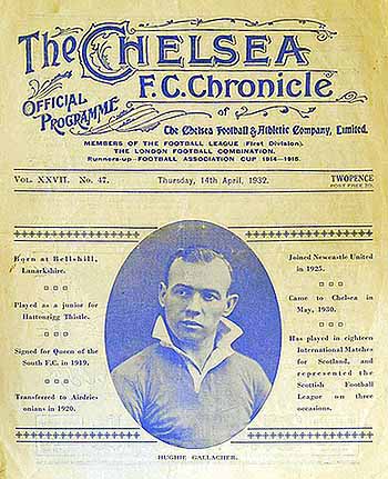 programme cover for Chelsea v Newcastle United, Thursday, 14th Apr 1932