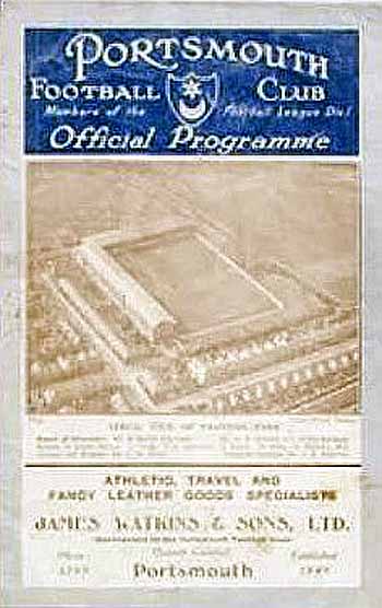 programme cover for Portsmouth v Chelsea, Wednesday, 31st Aug 1932