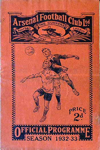 programme cover for Arsenal v Chelsea, Saturday, 10th Dec 1932