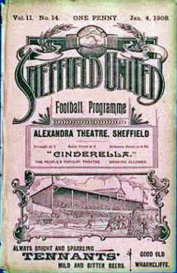 programme cover for Sheffield United v Chelsea, 4th Jan 1908
