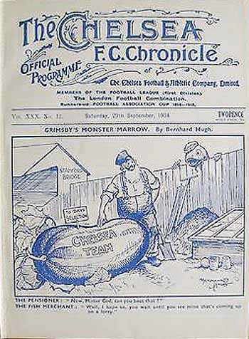 programme cover for Chelsea v Grimsby Town, Saturday, 29th Sep 1934