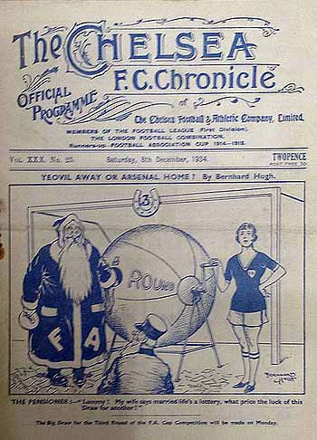 programme cover for Chelsea v Liverpool, Saturday, 8th Dec 1934