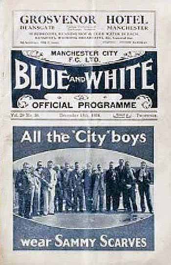 programme cover for Manchester City v Chelsea, Saturday, 15th Dec 1934