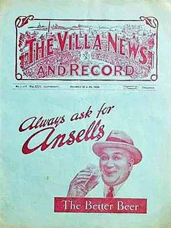 programme cover for Aston Villa v Chelsea, Wednesday, 26th Dec 1934