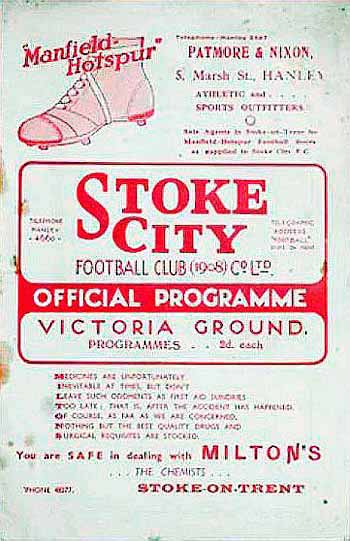 programme cover for Stoke City v Chelsea, Saturday, 9th Mar 1935