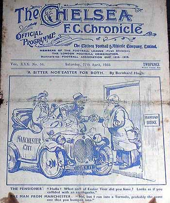 programme cover for Chelsea v Manchester City, 27th Apr 1935