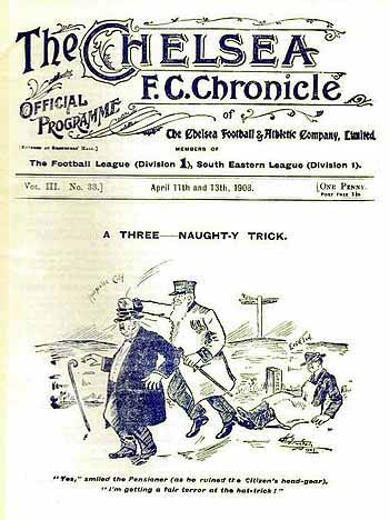 programme cover for Chelsea v Preston North End, 11th Apr 1908