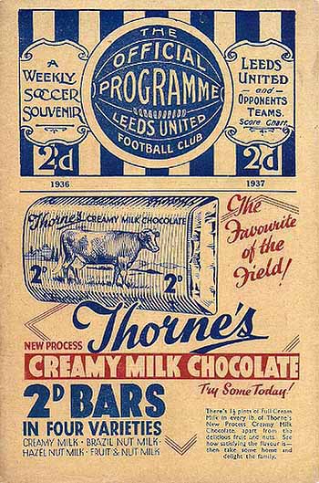 programme cover for Leeds United v Chelsea, Saturday, 29th Aug 1936