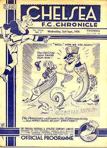 programme cover for Chelsea v Grimsby Town, 2nd Sep 1936