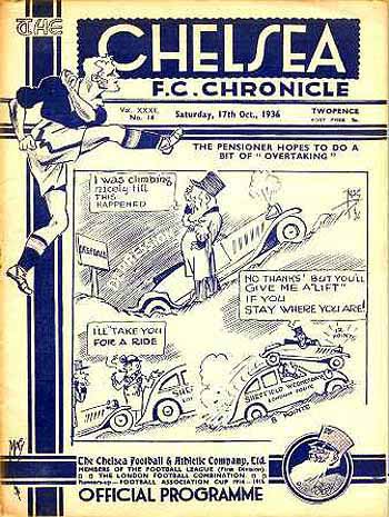 programme cover for Chelsea v Sheffield Wednesday, Saturday, 17th Oct 1936