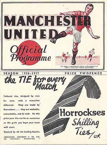 programme cover for Manchester United v Chelsea, Saturday, 24th Oct 1936