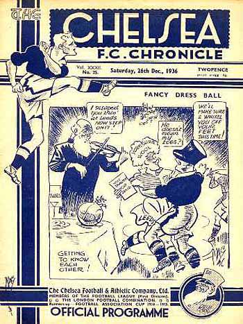 programme cover for Chelsea v Leeds United, Saturday, 26th Dec 1936