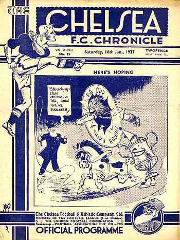 programme cover for Chelsea v Leeds United, Saturday, 16th Jan 1937