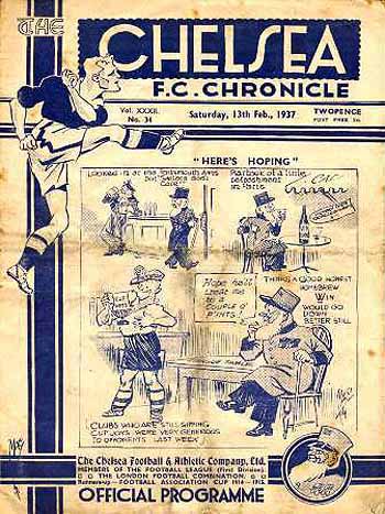 programme cover for Chelsea v Preston North End, Saturday, 13th Feb 1937