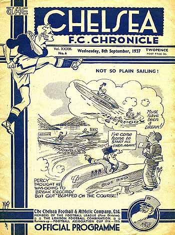 programme cover for Chelsea v Leeds United, Wednesday, 8th Sep 1937