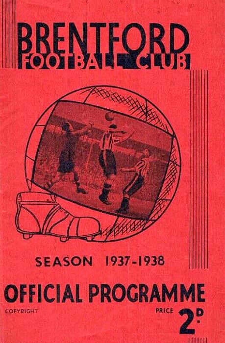 programme cover for Brentford v Chelsea, Wednesday, 9th Mar 1938