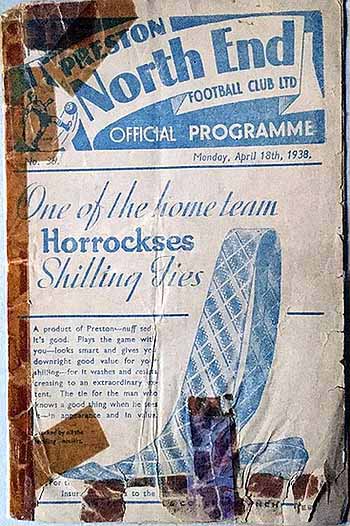programme cover for Preston North End v Chelsea, Monday, 18th Apr 1938
