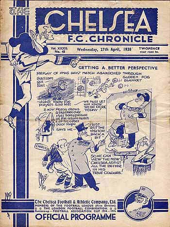 programme cover for Chelsea v Charlton Athletic, Wednesday, 27th Apr 1938