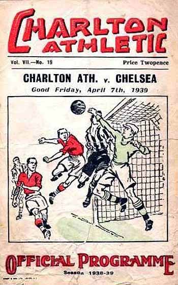 programme cover for Charlton Athletic v Chelsea, Friday, 7th Apr 1939