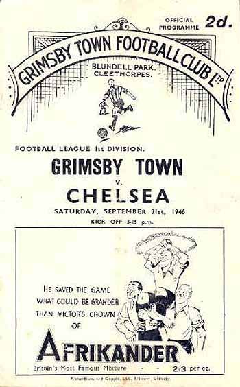 programme cover for Grimsby Town v Chelsea, 21st Sep 1946