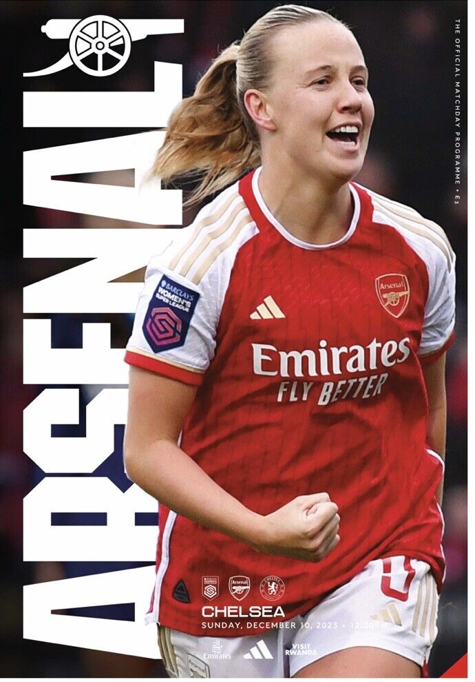 programme cover for Arsenal v Chelsea, Sunday, 10th Dec 2023