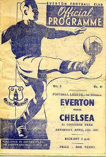 programme cover for Everton v Chelsea, Saturday, 12th Apr 1947