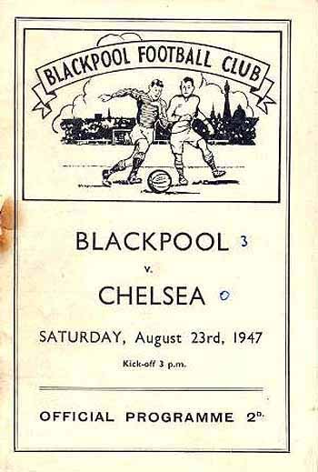 programme cover for Blackpool v Chelsea, Saturday, 23rd Aug 1947