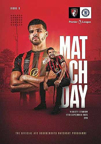 programme cover for AFC Bournemouth v Chelsea, Sunday, 17th Sep 2023
