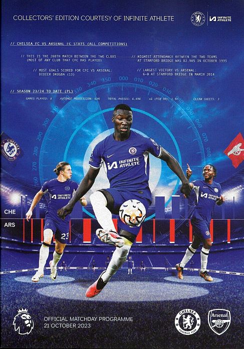 programme cover for Chelsea v Arsenal, Saturday, 21st Oct 2023