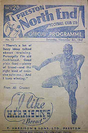 programme cover for Preston North End v Chelsea, Saturday, 8th Nov 1947
