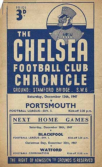 programme cover for Chelsea v Portsmouth, Saturday, 13th Dec 1947