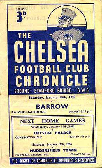 programme cover for Chelsea v Barrow, Saturday, 10th Jan 1948
