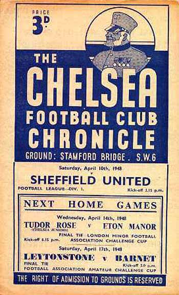programme cover for Chelsea v Sheffield United, Saturday, 10th Apr 1948