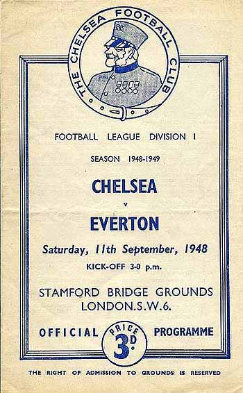 programme cover for Chelsea v Everton, Saturday, 11th Sep 1948
