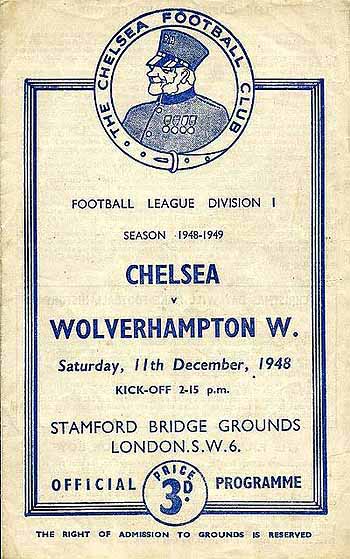 programme cover for Chelsea v Wolverhampton Wanderers, Saturday, 11th Dec 1948