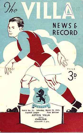 programme cover for Aston Villa v Chelsea, Saturday, 26th Mar 1949