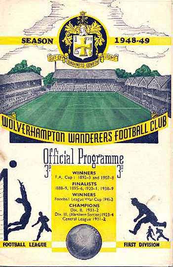 programme cover for Wolverhampton Wanderers v Chelsea, Saturday, 7th May 1949
