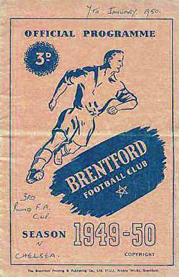 programme cover for Brentford v Chelsea, Saturday, 7th Jan 1950