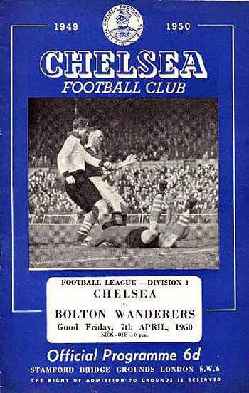 programme cover for Chelsea v Bolton Wanderers, Friday, 7th Apr 1950