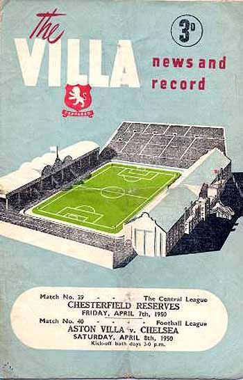 programme cover for Aston Villa v Chelsea, Saturday, 8th Apr 1950