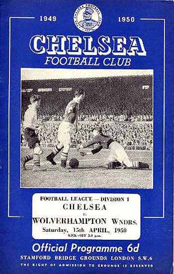 programme cover for Chelsea v Wolverhampton Wanderers, Saturday, 15th Apr 1950