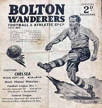 programme cover for Bolton Wanderers v Chelsea, Monday, 4th Sep 1950